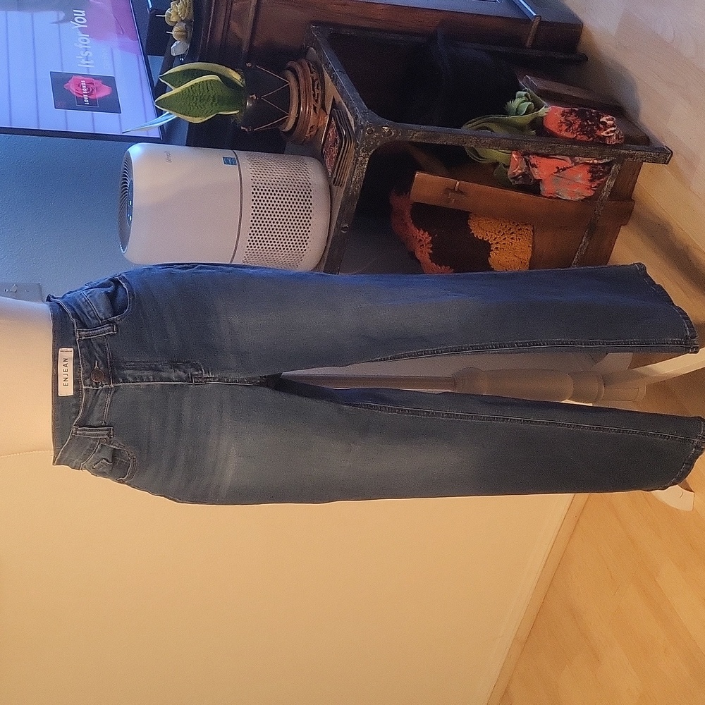 Enjean Blue Pants Flared Loose Leg